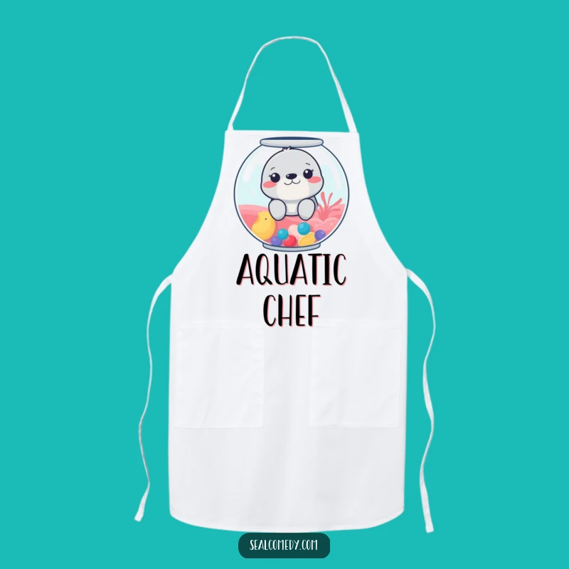 Funny Fishbowl Seal Apron: Cook with Playful Charm, Perfect Funny Gift
