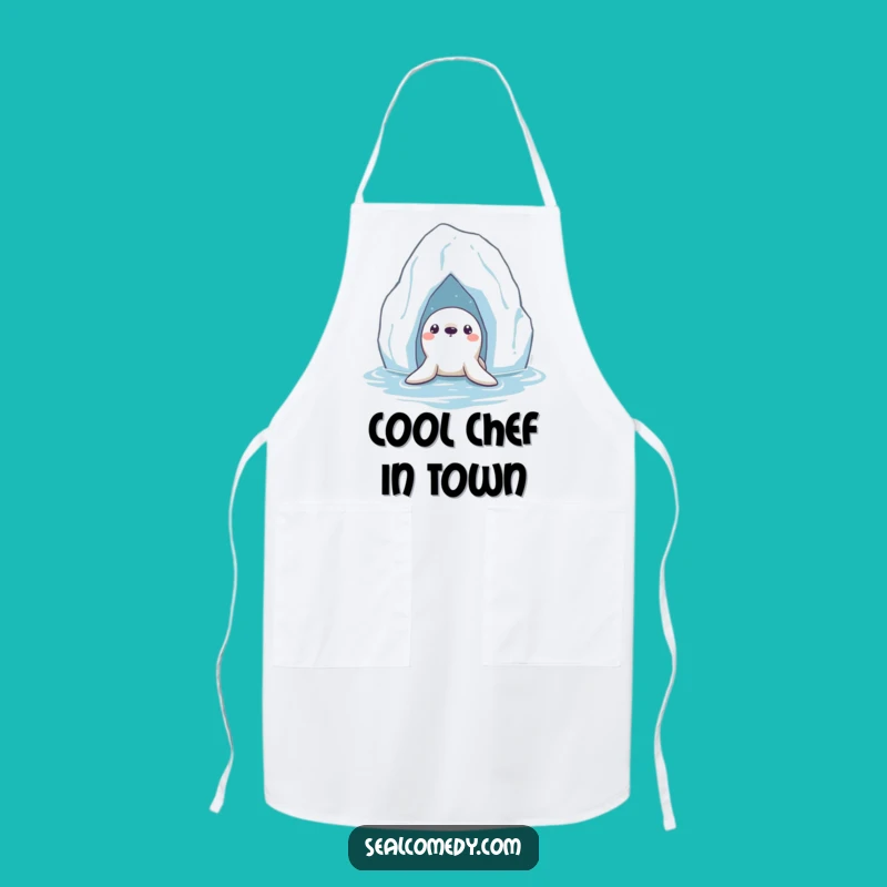 Funny Seal Iceberg Apron: Arctic Kitchen Accessory, Essential Funny Gift