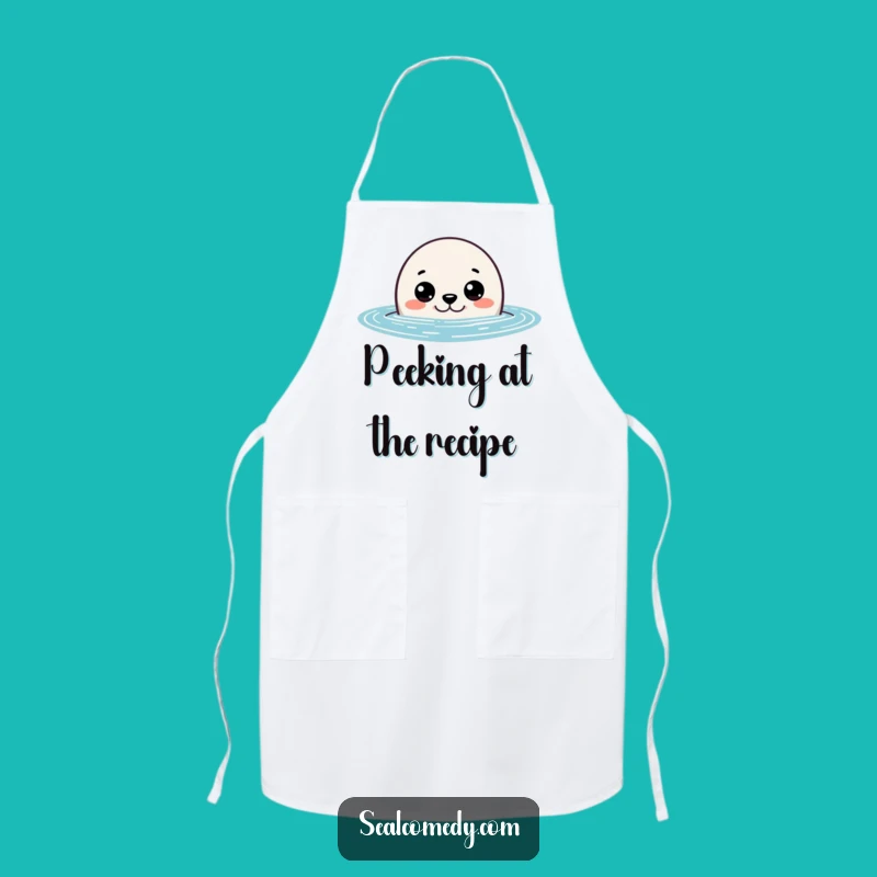 Funny Curious Seal Peeking Apron: Cook with Intrigue with This Hilarious Ocean Watcher