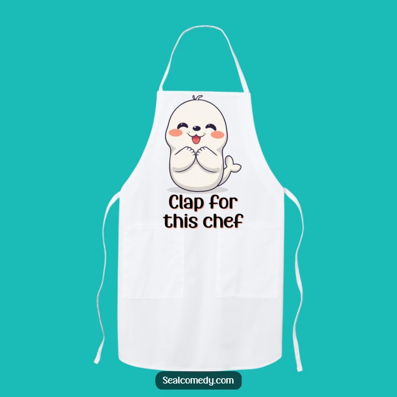 Funny Seal Clap Apron: Joyful Cooking, Perfect Gift for Happy Chefs