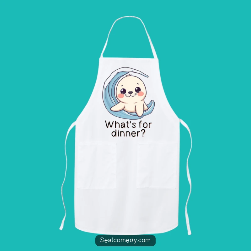 Funny Seal Curiosity Apron - Cook with a Peek!