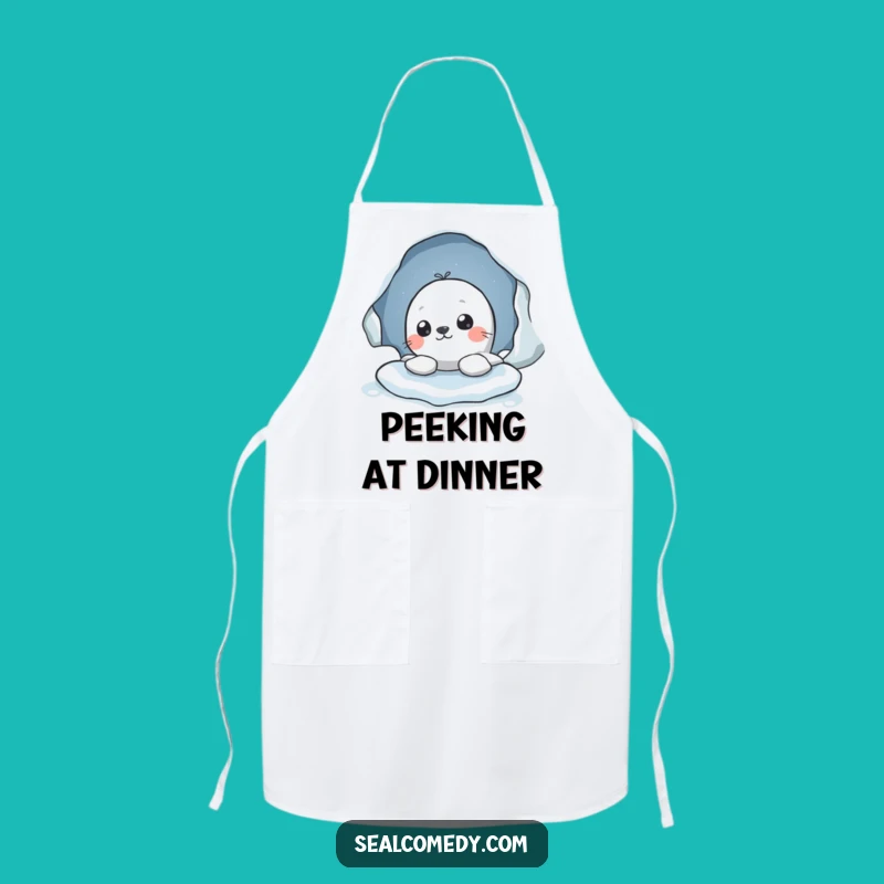 Funny Seal Peek Apron: Kitchen Curiosity, Perfect Gift for Watchful Cooks