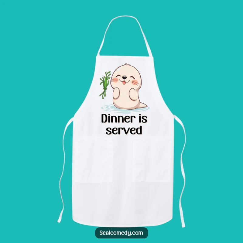 Funny Seal Seaweed Batting Apron: Kitchen Playfulness, Hilarious Funny Gift