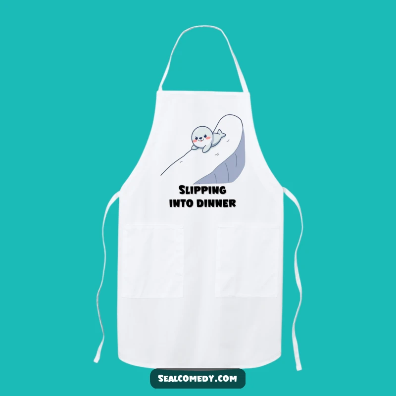 Funny Seal Sliding Apron: Hilarious Waterproof Cooking Gear for Kitchen Fun
