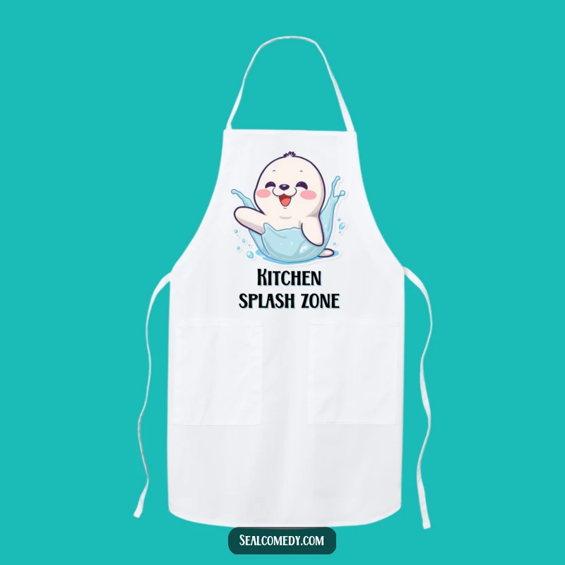 Funny Seal Splashing Apron: Kitchen Fun, Perfect Cook Funny Gift!