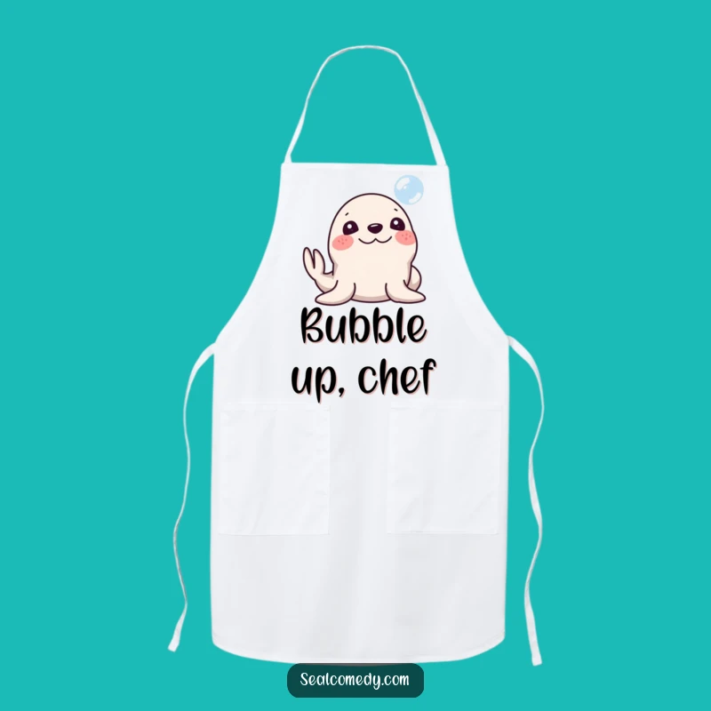 Funny Silly Seal Bubble Apron: Cook with Glee and Humor