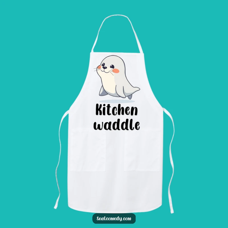 Funny Waddling Seal Apron: Cook with Determination and Joyful Flair