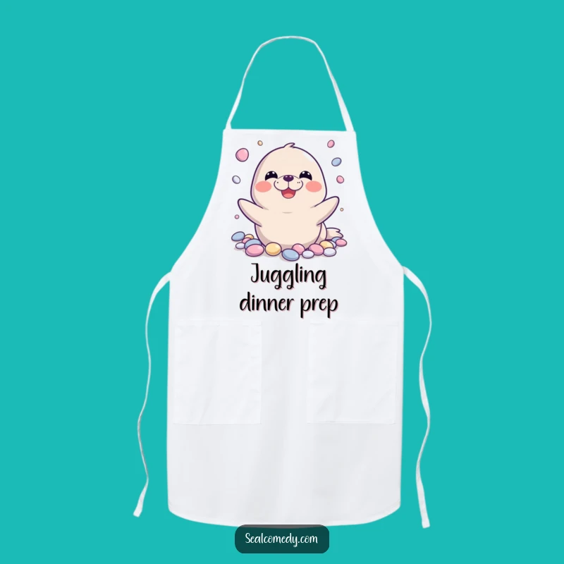 Funny Seal Juggling Apron: Keep Clean and Laugh While You Cook!