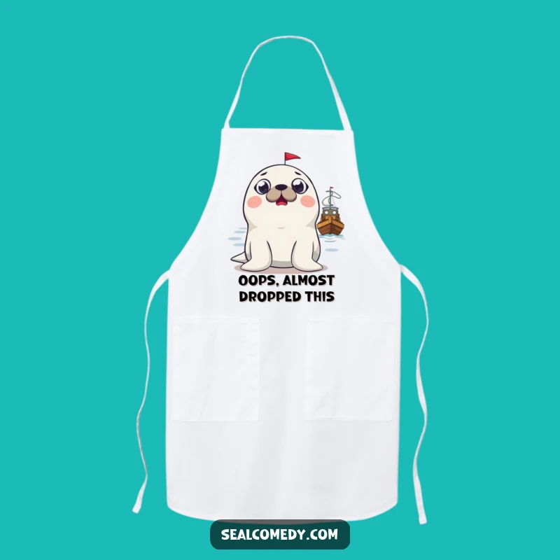 Funny Surprised Seal Apron: Cook Up Laughs with This Boat Lover's Funny Gift