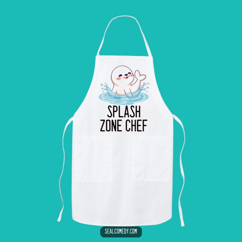 Funny Seal Apron - Playful Water Splash Kitchen Gift