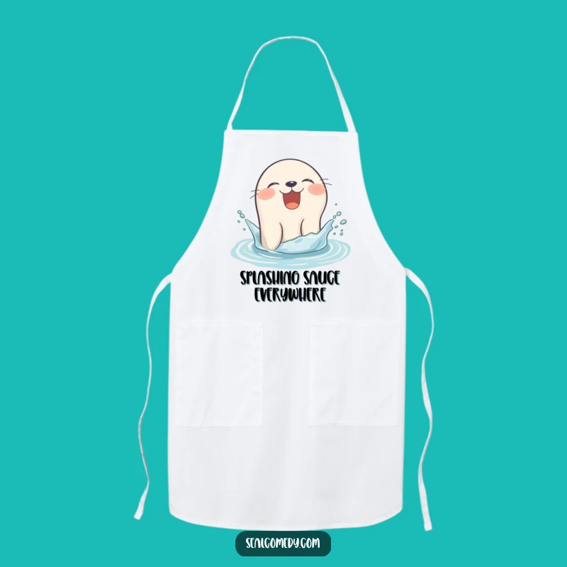 Funny Giggling Seal Apron - Kitchen Splashy Pop-Up Gift
