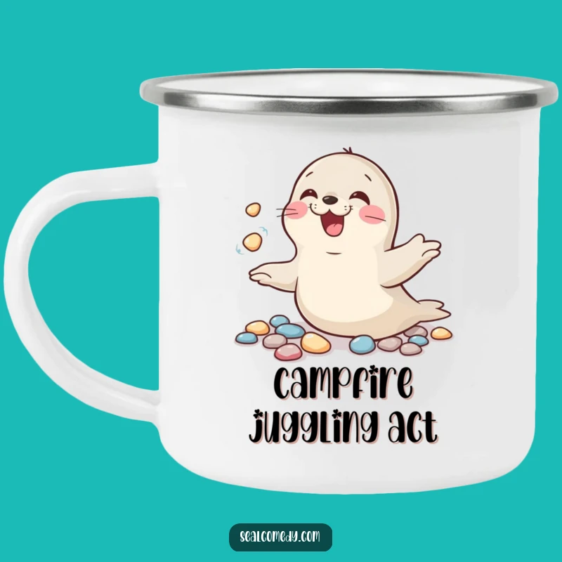 Funny Giggling Seal Camping Mug: Enjoy the Outdoors with Playful Cheer, Great Funny Gift