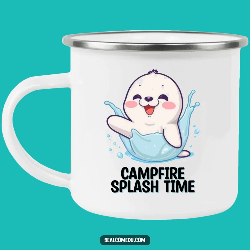 Funny Seal Splashing Camping Mug: Outdoor Fun, Perfect Adventure Funny Gift!