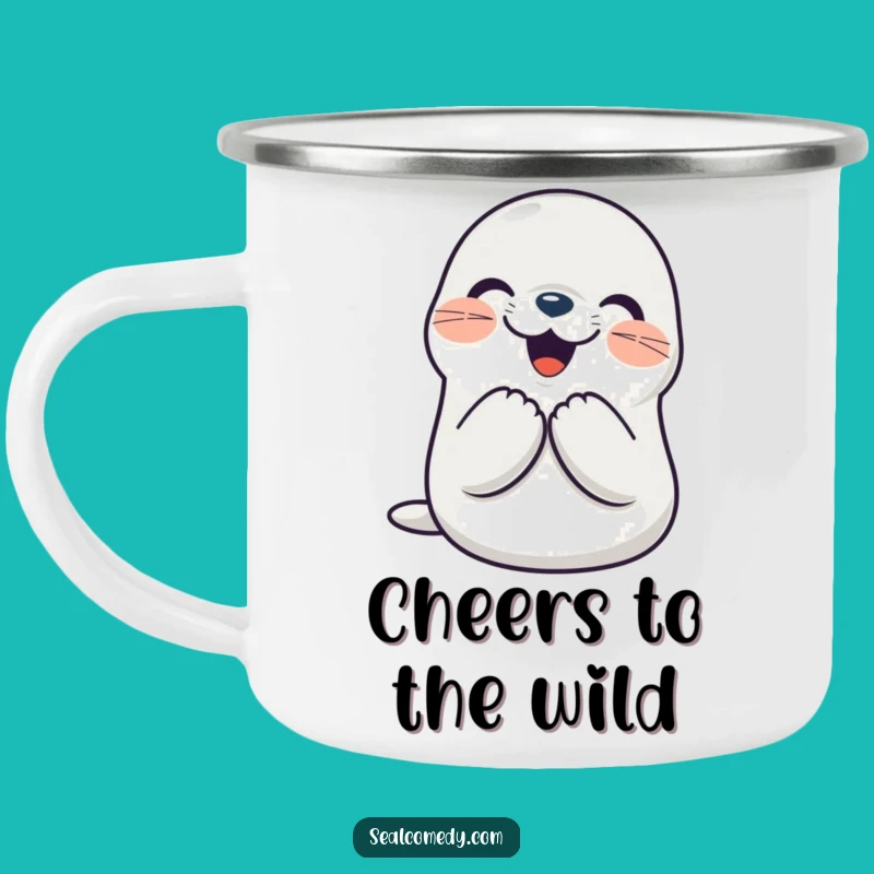 Funny Seal Camping Mug: Joyful Clapping - Outdoor Celebration Gift