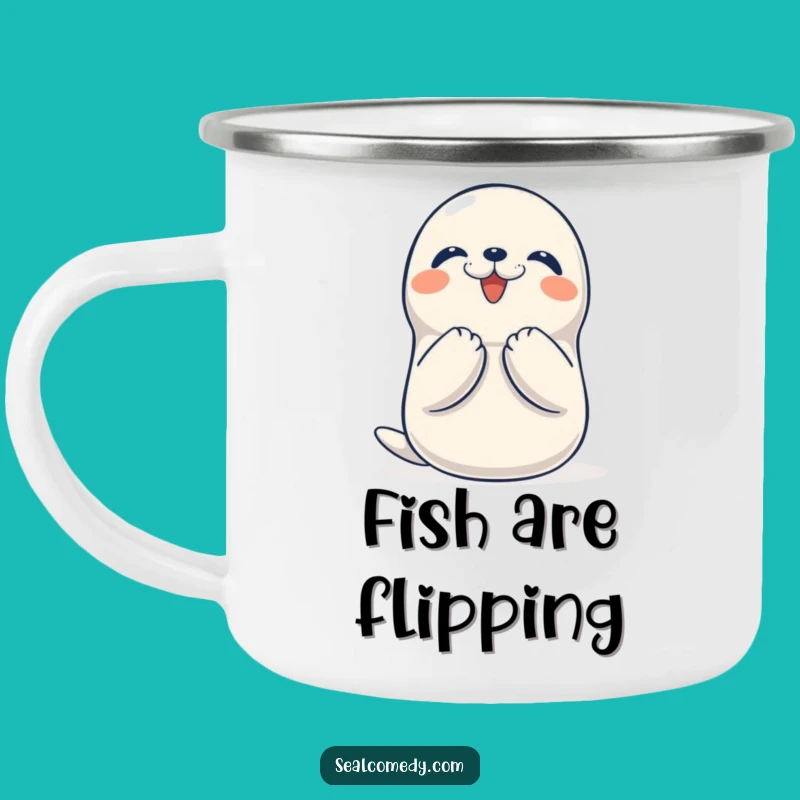 Durable Funny Seal Clapping Camping Mug, Outdoor Fun Gift