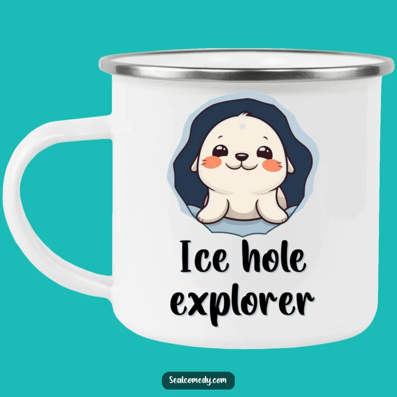 Funny Seal Peeking Camping Mug: Outdoor Intrigue, Perfect Adventure Funny Gift!