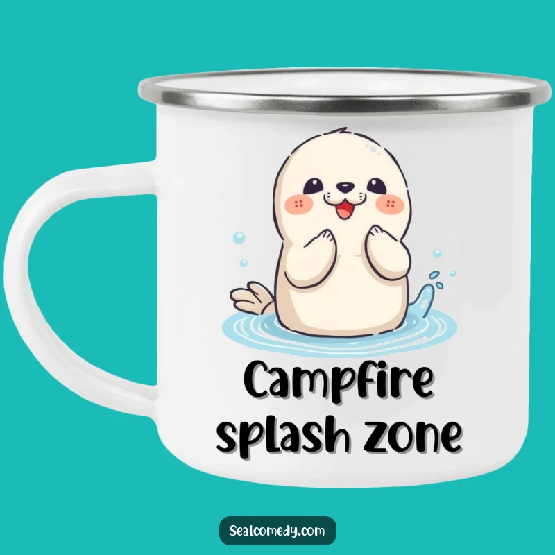 Funny Seal Splashing Camping Mug: Outdoor Water Fun Cup, Great Funny Gift