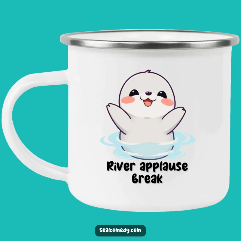 Funny Seal Joyful Campfire Mug - Cheerful Outdoor Companion!