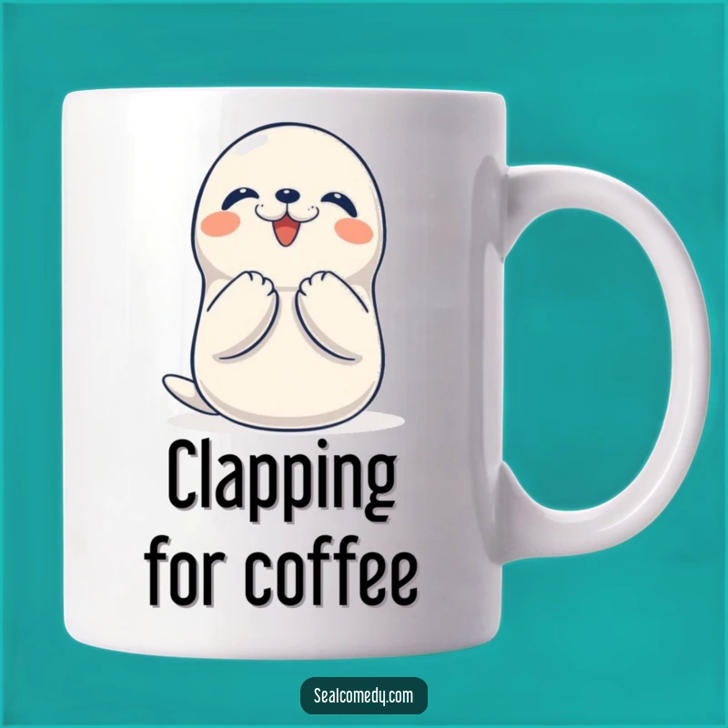 Funny Seal Clapping Flippers Mug, Delightful Animal Lover Gift
