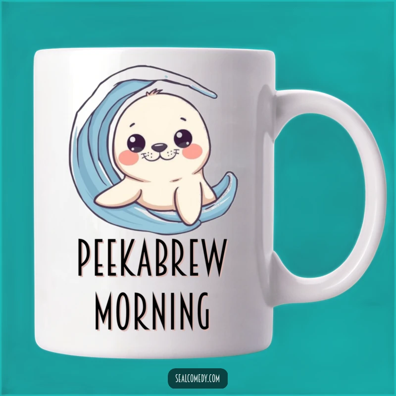Funny Curious Seal Peek Mug - Surprising Sea Creature Gift Idea