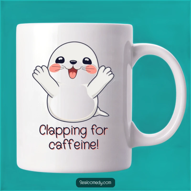Funny Happy Seal Flipping Mug: Celebrate with This Joyful, Hilarious Marine Mammal Gift