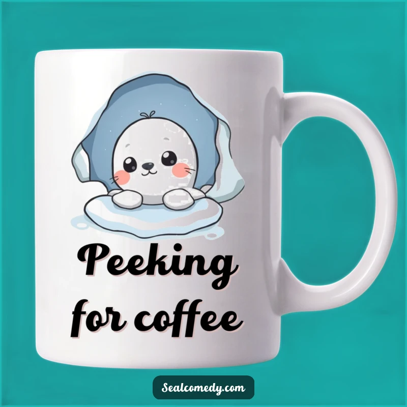 Funny Seal Peek Mug: Curious Explorer, Perfect Gift for Inquisitive Minds