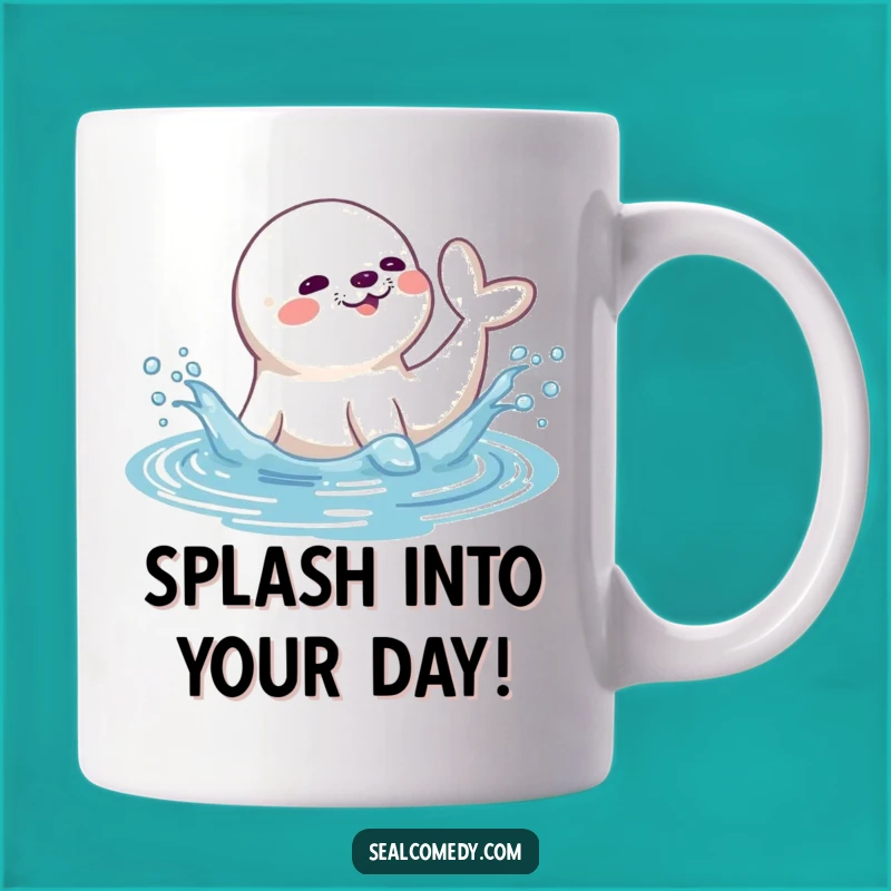Funny Seal Splashing Mug - Playful Water Dog Lover Gift Idea