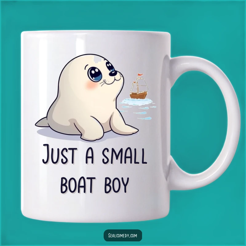 Funny Seal Watching Ship Mug: Adorable Innocent Eyes, Perfect Gift for Seal Lovers