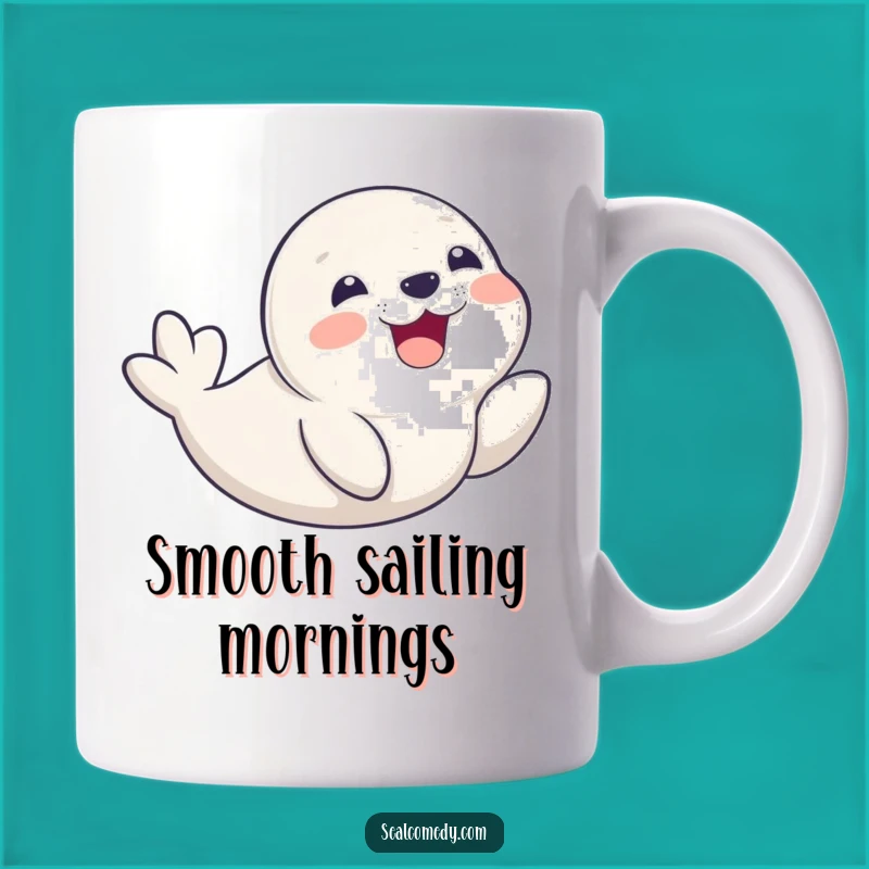 Funny Seal Pup Belly Slide Mug - Playful Smiling Pup Coffee Cup Perfect Gift