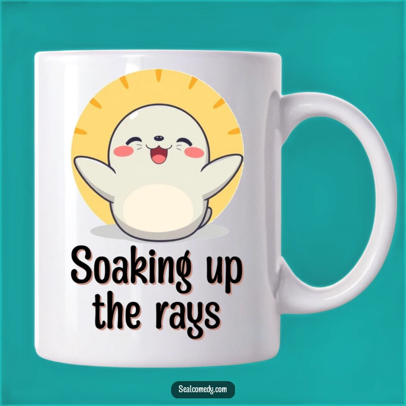 Funny Basking Seal Mug: Joyful Sunny Day Gift for Animal Lovers