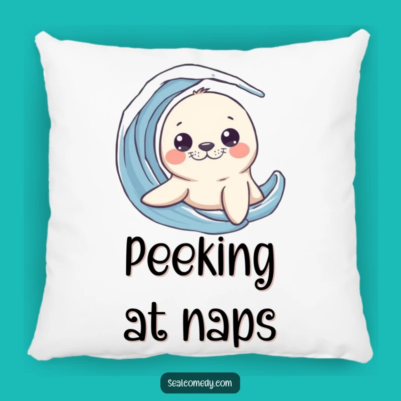 Comfy Funny Seal Peek Pillow - Curious Cushion Buddy!