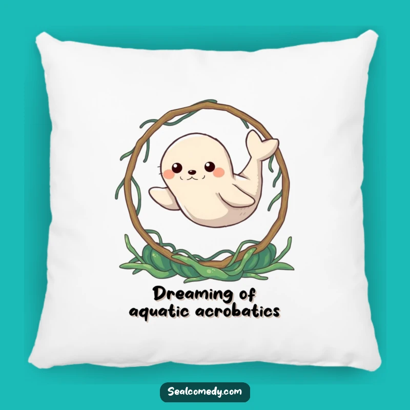 Cozy Funny Determined Seal Hoop Pillow: Comfort with a Determined Flair
