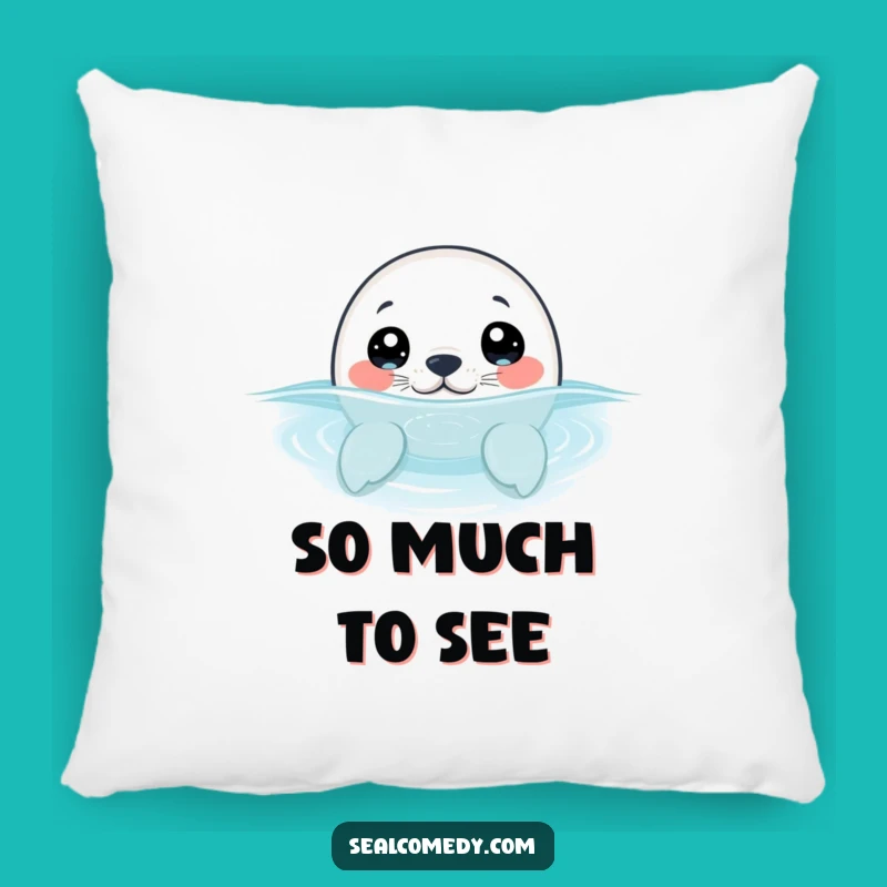 Funny Curious Seal Pup Pillow - Cozy Wide-Eyed Peek Cushion Gift