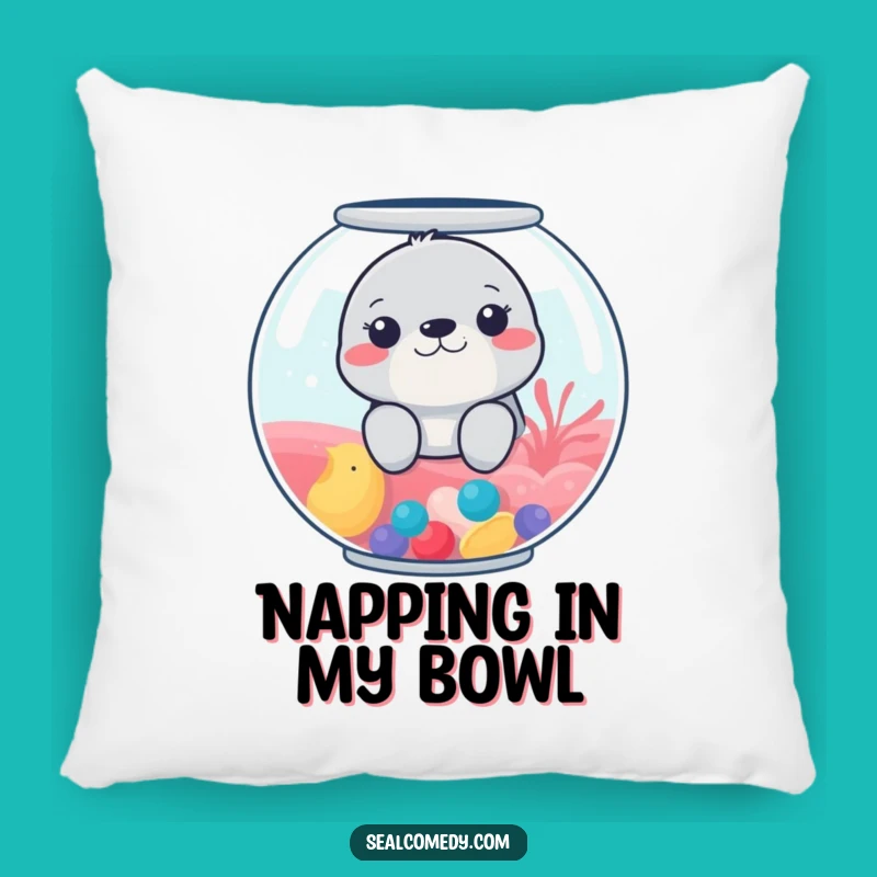 Funny Fishbowl Seal Pillow: Snuggle Up with Underwater Charm, Ideal Funny Gift