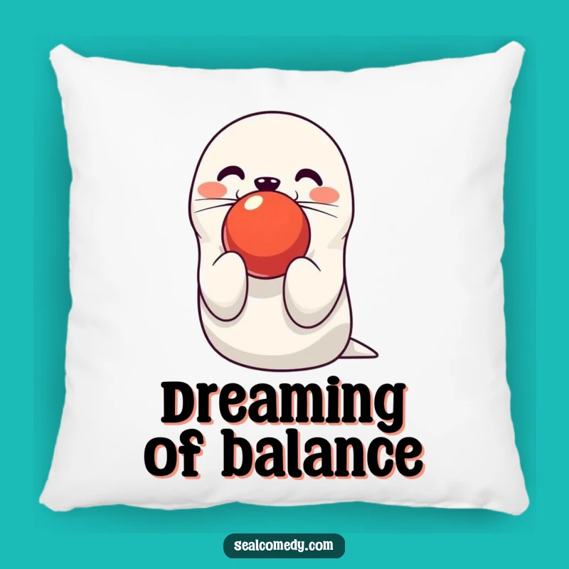Funny Seal Pillow: Balancing Ball Comfort - Cozy Circus Decor Gift