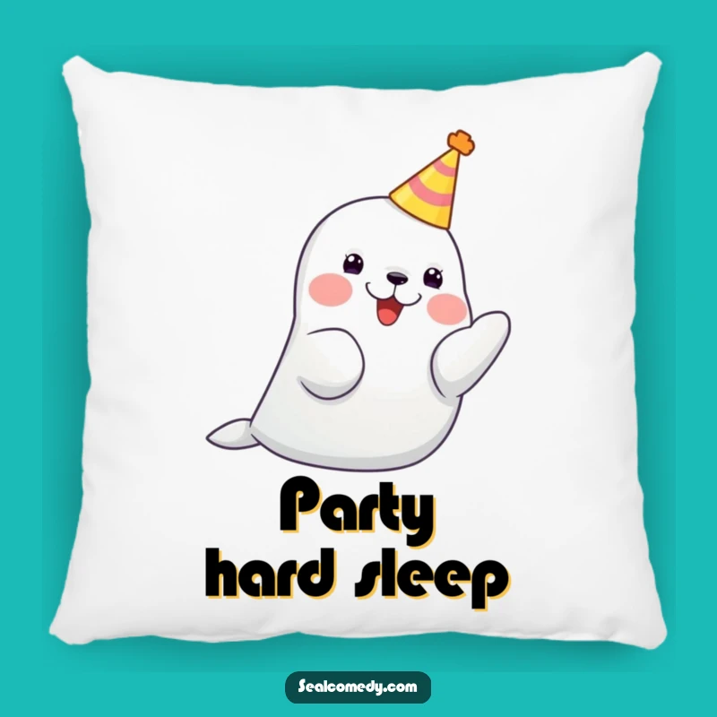 Funny Party Seal Hat Pillow: Cozy Cushion for Celebration