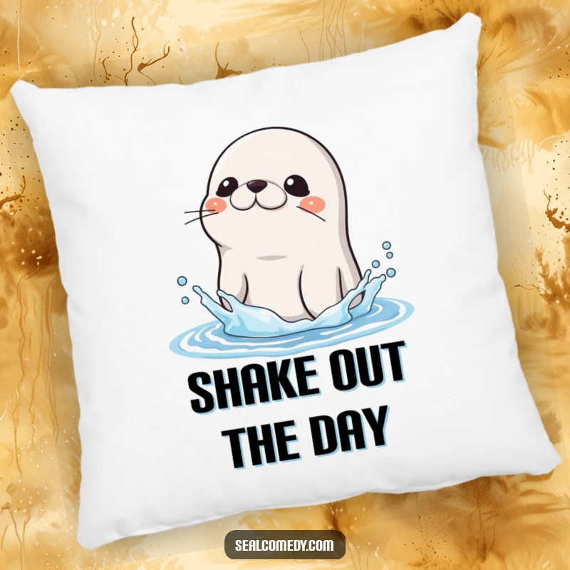 Funny Seal Pillow: A seal shakes water off its head, offering a humorous and refreshing accent for relaxation. Great funny gift.