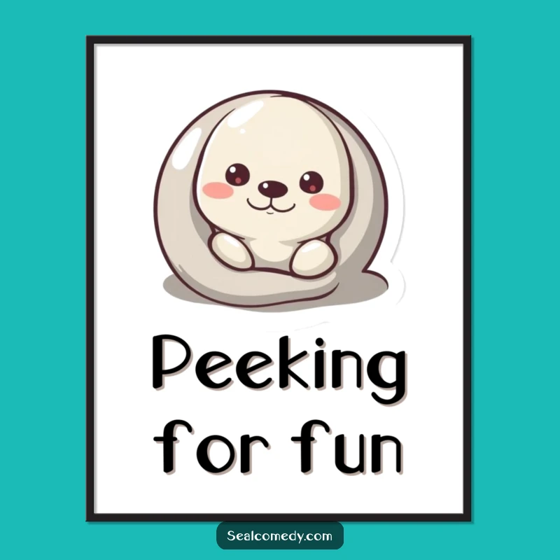 Funny Curious Seal Digital Art - Instant Whimsical Decor!