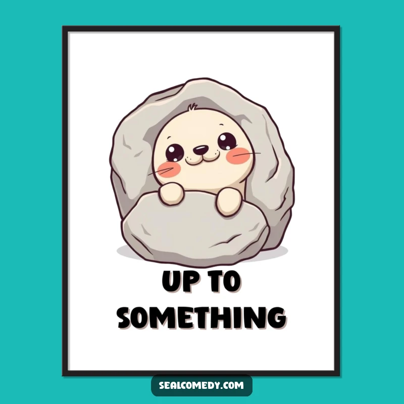 Funny Mischievous Seal Digital Art: Instant Peek-a-Boo Fun, Funny Gift