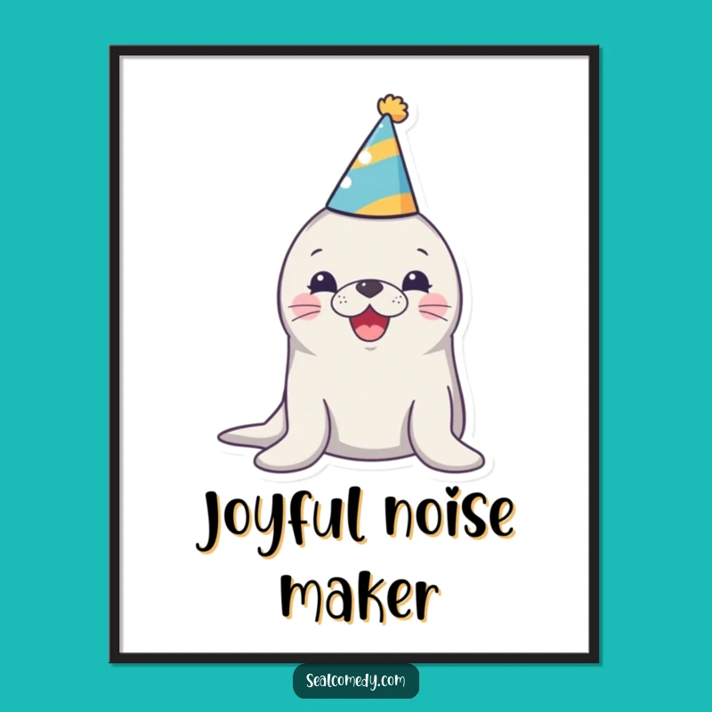Funny Party Seal Digital Print: Honking Birthday Art