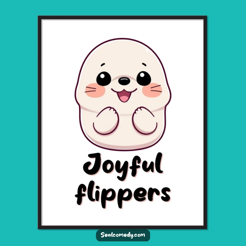 Funny Smiling Seal Digital Print: Instant Download of a Gleeful Sea Mammal!
