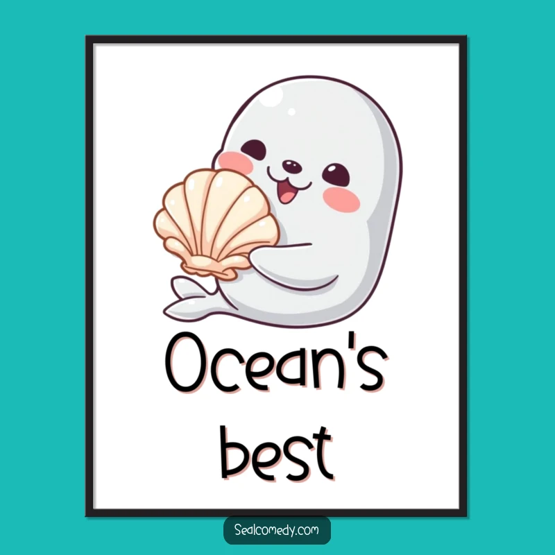 Funny Gift Shell Seal Digital Print: Instant Thoughtfulness for Your Space