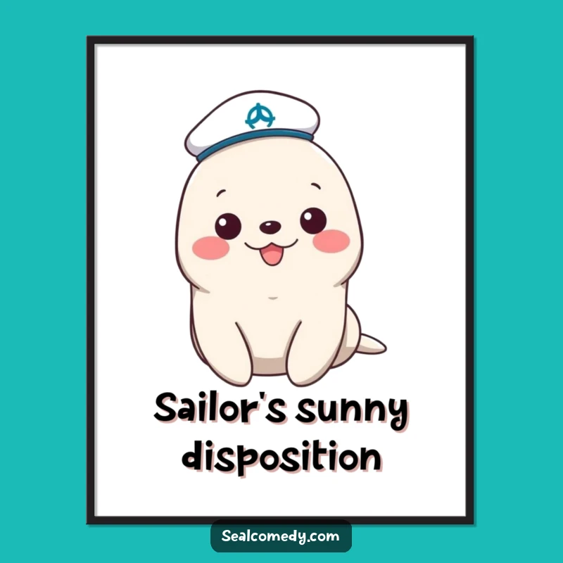 Funny Sailor Seal Digital Print: Instant Nautical Charm