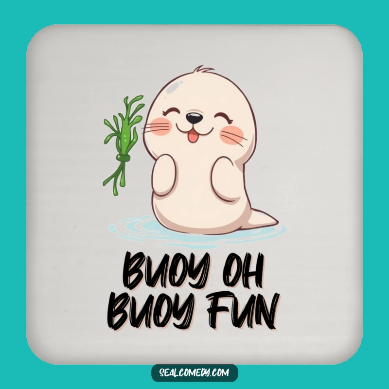 Funny Seal Seaweed Batting Coasters: Playful Ocean Set, Perfect Funny Gift