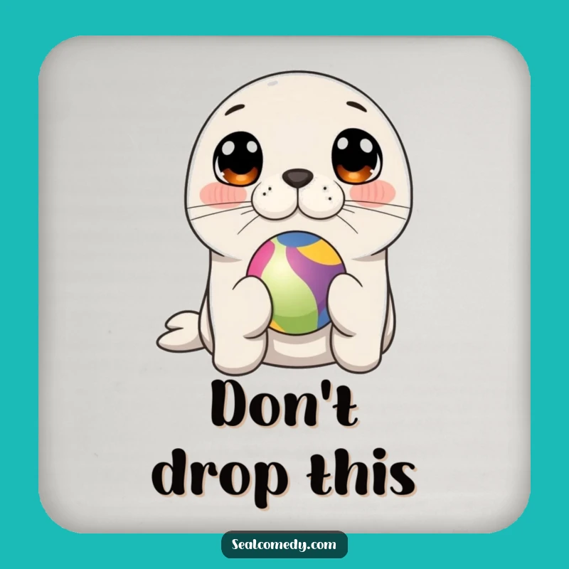 Funny Seal Balancing Ball Drink Coaster: Protect Surfaces with Humor