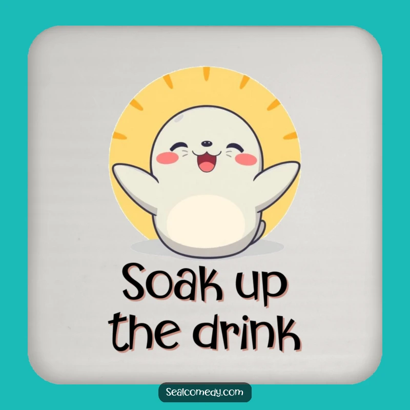 Funny Basking Seal Coasters: Protect Surfaces with Sunny Charm