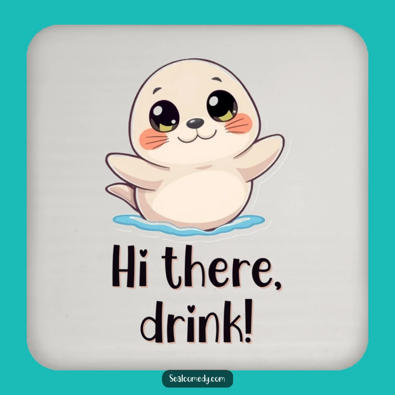 Funny Curious Seal Coaster: Waving Decor for Tables