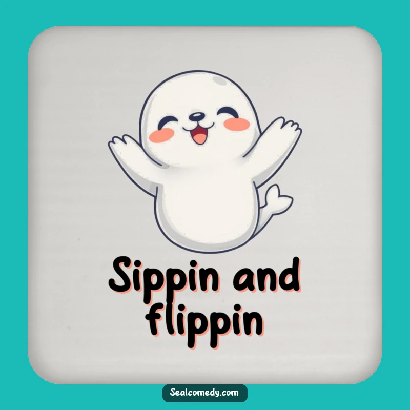 Funny Dancing Seal Drink Coaster - Protect Surfaces with Style!