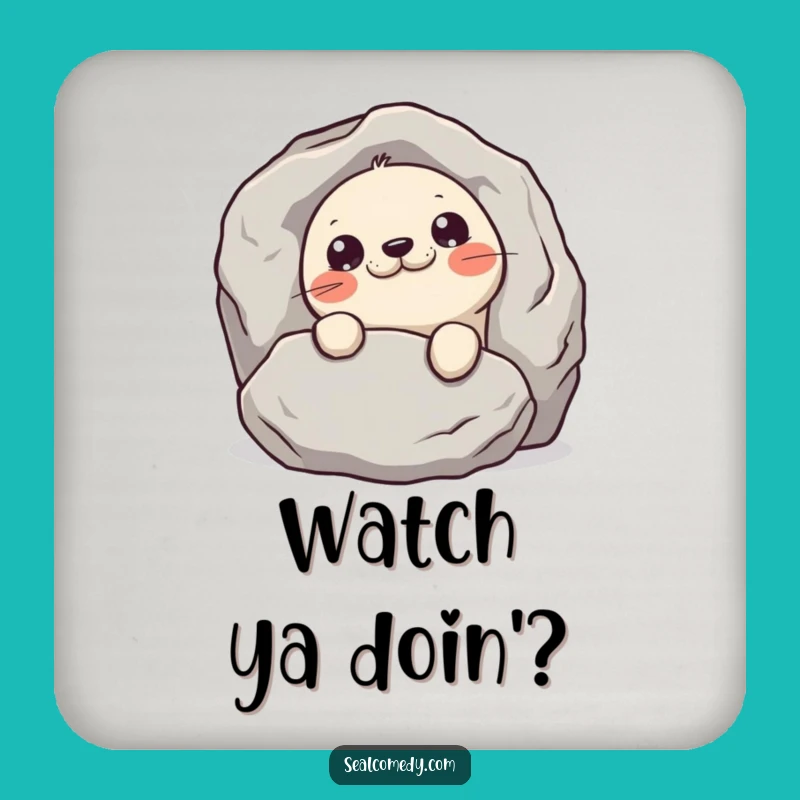 Funny Mischievous Seal Coaster: Protect Surfaces with a Sly Peek, Funny Gift
