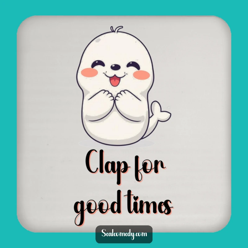 Funny Seal Clap Coaster: Protect Surfaces, Perfect Gift for Happy Homes